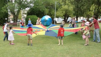 29 Earth Ball above Parachute